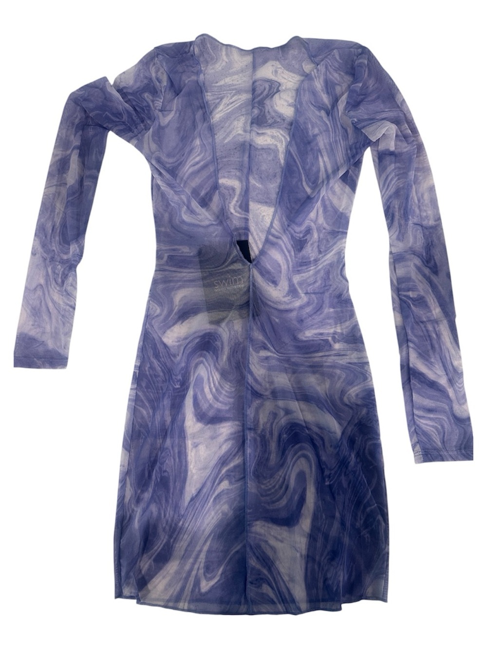 naked wardrobe Sheer Marble-Print Swim Coverup - Lavender White